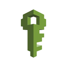 A pixel-art style icon of a green key, representing encryption key management.