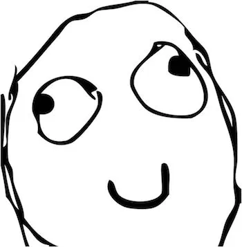 A 'derp' rage-comic meme face.