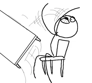 The table-flip rage-comic meme.